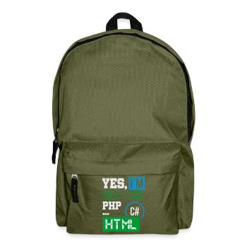 Computerprogrammierer Humor Ja, ich bin zweisprachig HTML - Rucksack - Olivgrün - Vorne