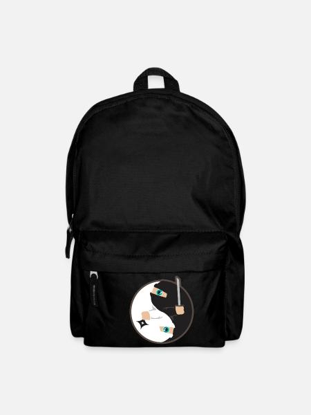 Yin Yang Ninja Tag und Nacht - Geschenkidee - Rucksack - Schwarz