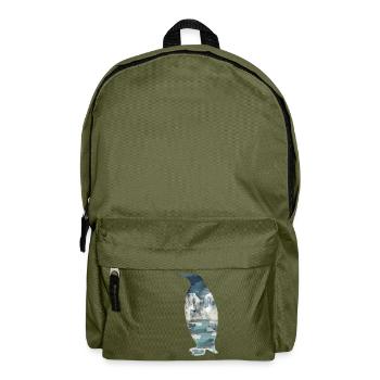 Double Exposure Animals Penguin - Gift Idea - Backpack - olive green - Front