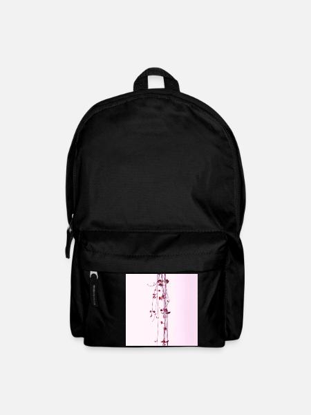 Zarte Pflanze Minimalismus Aquarell - Rucksack - Schwarz