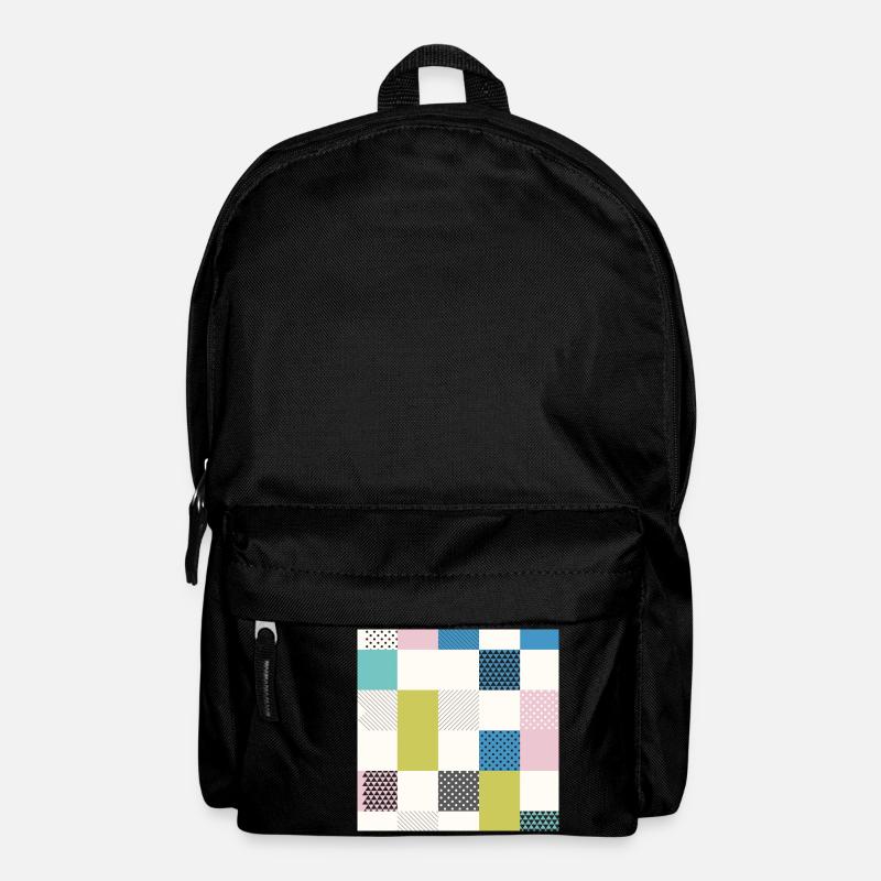 Abstract art squares - Backpack - black