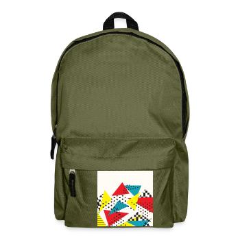 Abstract vintage collage - Backpack - olive green - Front