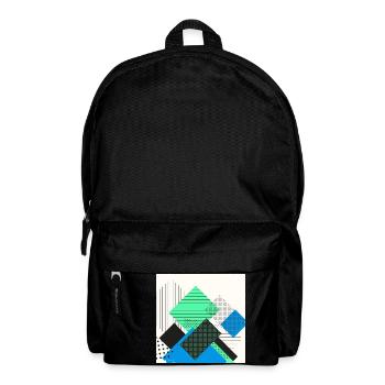 Abstrakte Rechtecke Pastell - Rucksack - Schwarz - Vorne