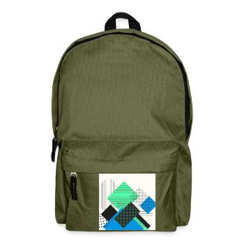 Pastel abstrait rectangles - Sac à dos - vert olive - Devant