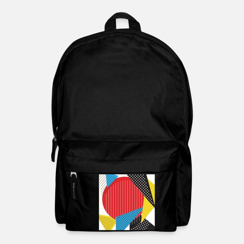 Géométrie collage Couleurs abstraites - Sac à dos - noir