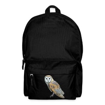 Eule - Schleiereule - Rucksack - Schwarz - Vorne