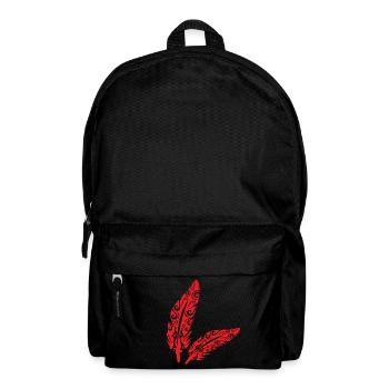 Maori Feder Federn Rot - Geschenkidee - Rucksack - Schwarz - Vorne