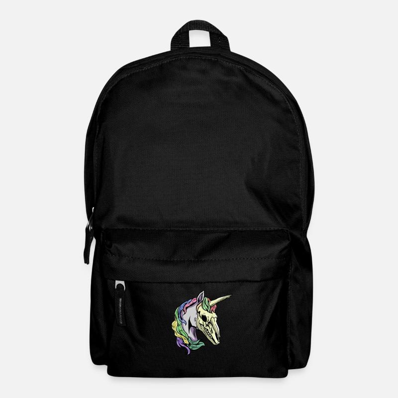 cooles gruseliges Einhorn Schädel Skelett - Rucksack - Schwarz