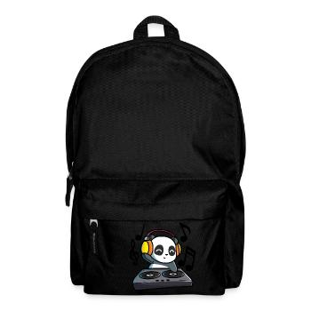 DJ Panda steht am Mischpult und heizt allen ein! - Rucksack - Schwarz - Vorne