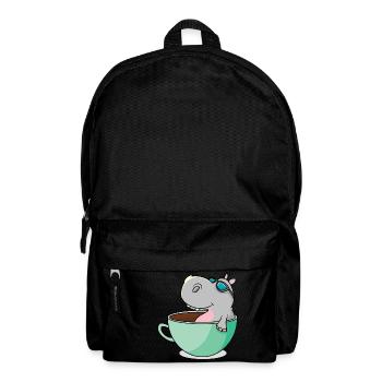 Hippo se refroidit dans sa tasse pour se rafraîchir - Sac à dos - noir - Devant