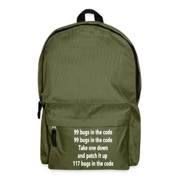 99 bugs in the Code - Rucksack - Olivgrün - Vorne