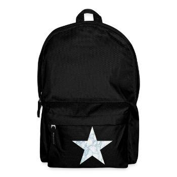 Blue and white marble star - Backpack - black - Front