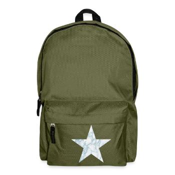 Blauer und weißer Marmorstern - Rucksack - Olivgrün - Vorne