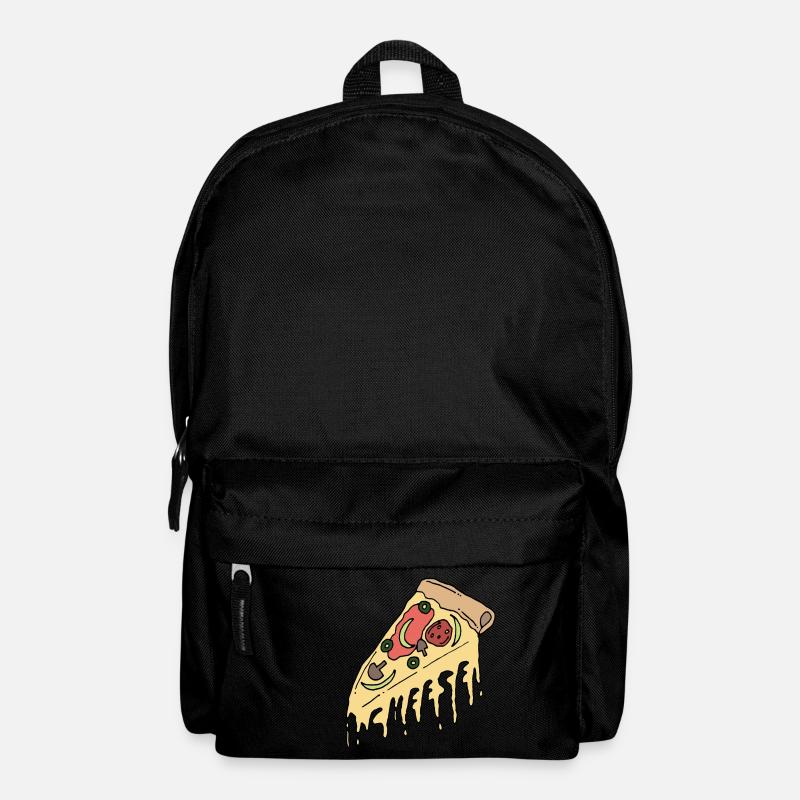 Pizza piece with melted cheese - Backpack - black