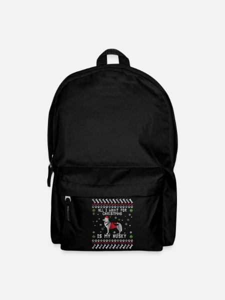 Ugly Christmas Husky Hund - Rucksack - Schwarz