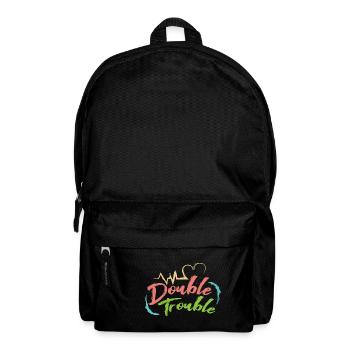 Gemini Double Trouble Twin Twins Gift Idea - Backpack - black - Front