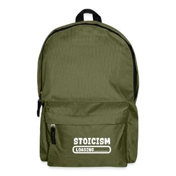 Stoicism Loading Lustige Stoische Geschenkidee - Rucksack - Olivgrün - Vorne