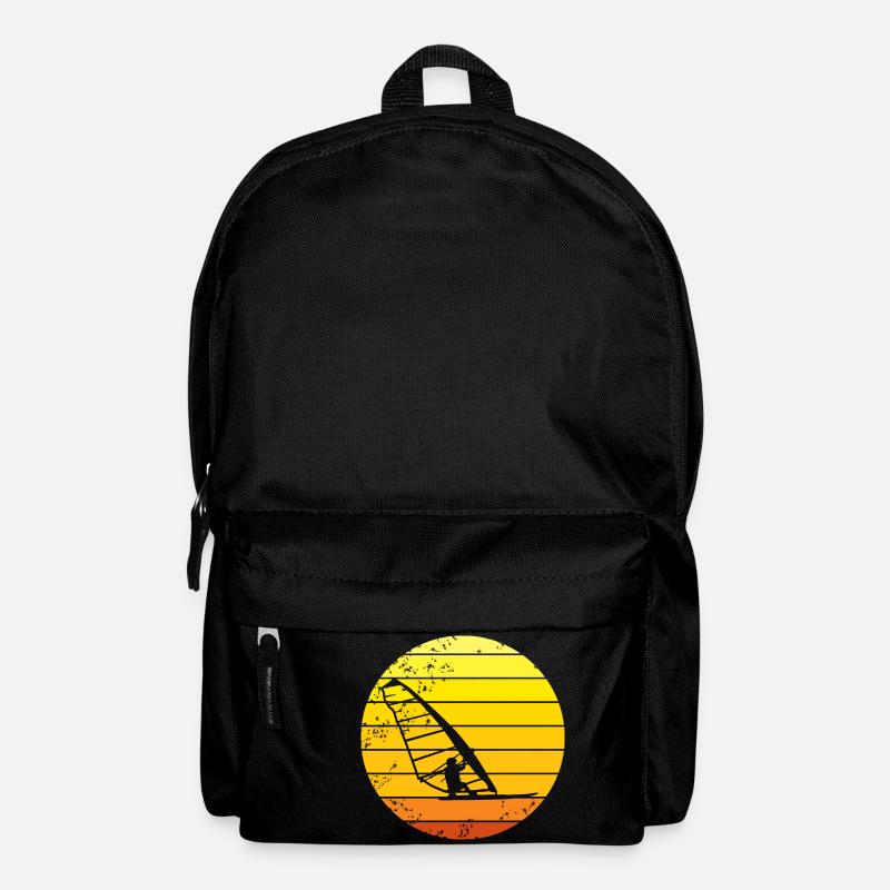 Windsurfer Retro Sonnenuntergang - Rucksack - Schwarz