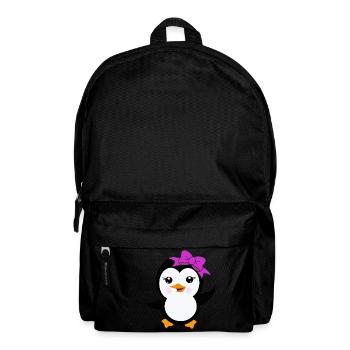 Pingouin avec un arc violet - Sac à dos - noir - Devant
