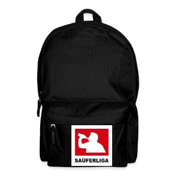 Trinkerliga, Säuferliga - lustig, funny, saufen - Rucksack - Schwarz - Vorne