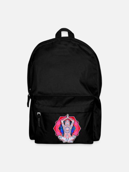 Yoga Patterns Red And Blue - Backpack - black