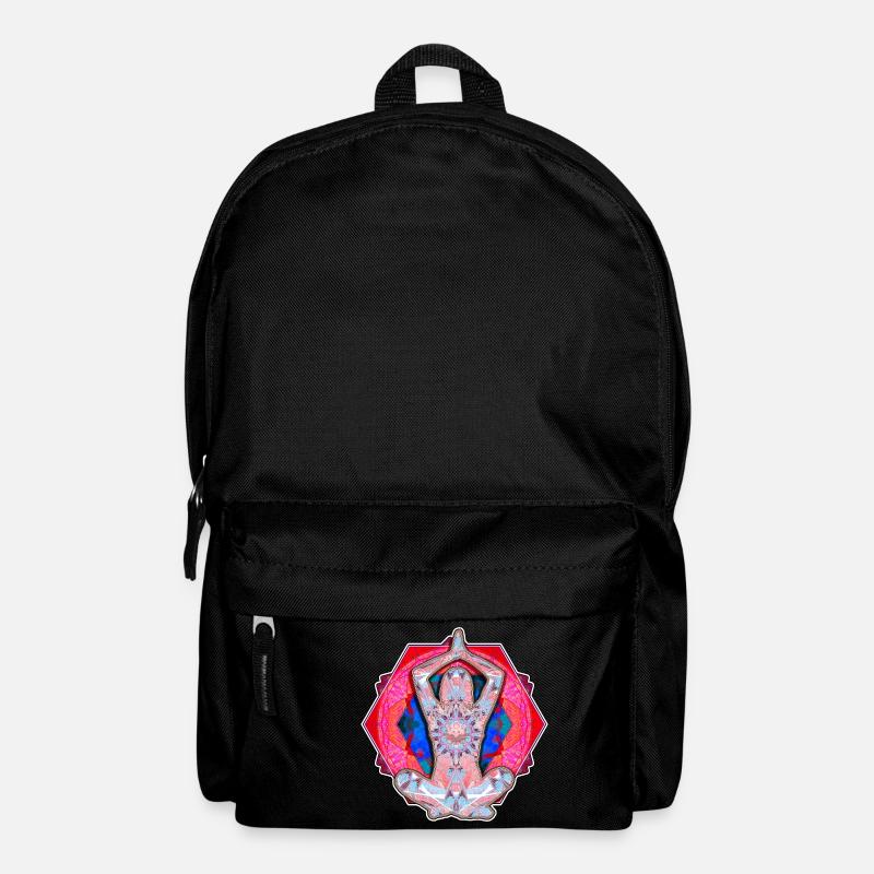 Yoga-Muster rot und blau - Rucksack - Schwarz