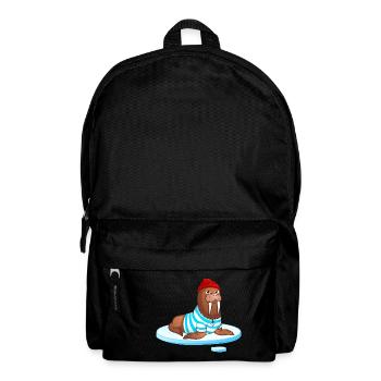 Hipster Walross | ⚓ Nordisch | Hanseatisch - Rucksack - Schwarz - Vorne