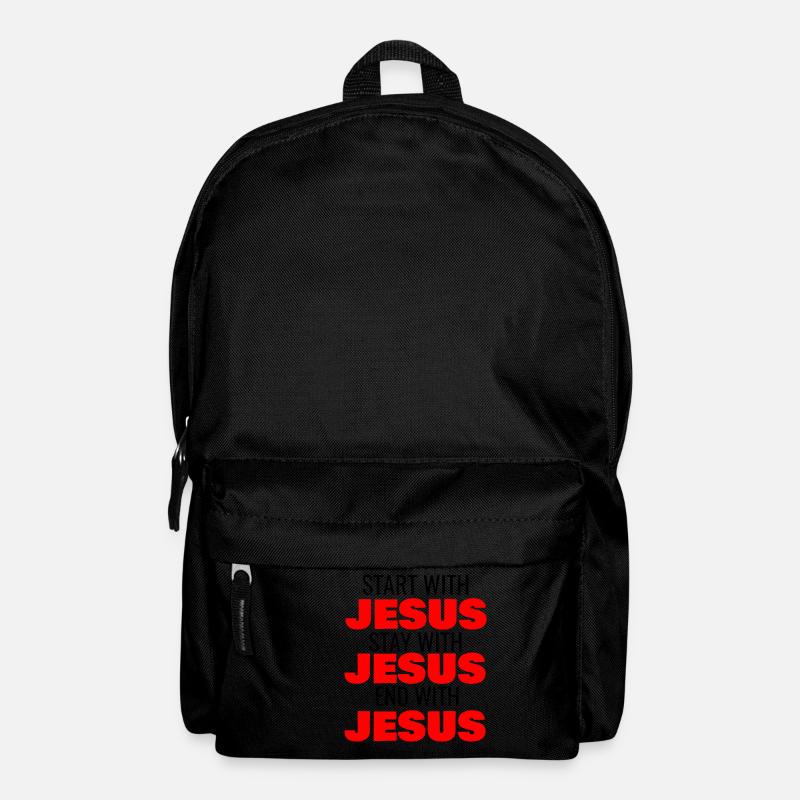 START WITH JESUS STAY WITH JESUS END WITH JESUS - Backpack - black