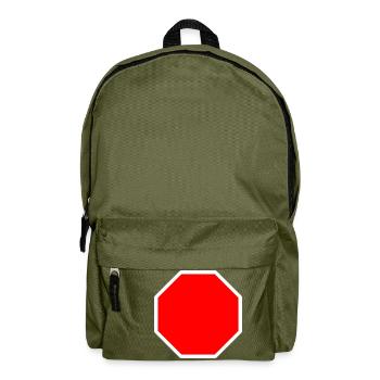 Stop sign template + YOUR TEXT - Backpack - olive green - Front