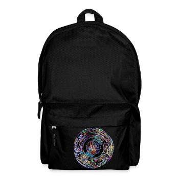 farbiges Vinyl - Rucksack - Schwarz - Vorne