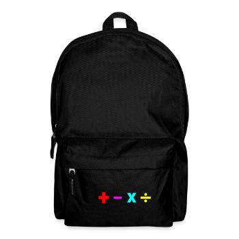Math + - × ÷ plus minus multiply divide poison - Backpack - black - Front