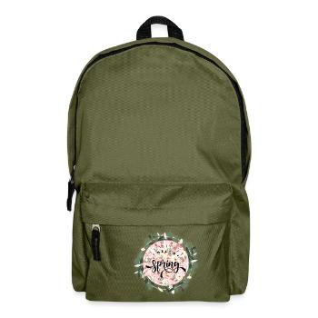Bonjour motif de fleurs de printemps - Sac à dos - vert olive - Devant