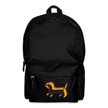 Happy Dachshund Retro Dackel freut sich auf Gassi - Rucksack - Schwarz - Vorne