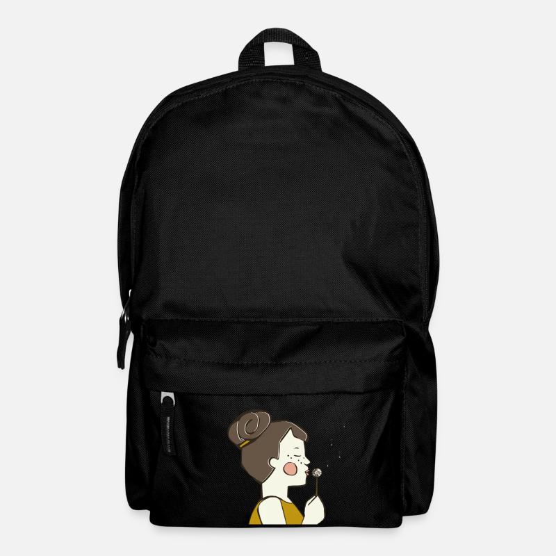 Pusteblume Mädchen farbig - Rucksack - Schwarz