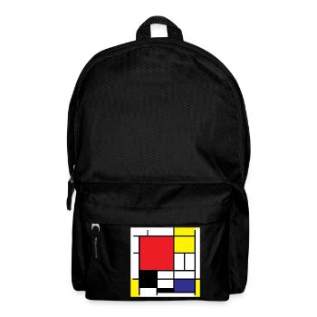 Symbol Piet Mondrian Moderne Kunst Geschenkidee - Rucksack - Schwarz - Vorne