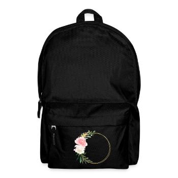 Cercle de bouquet de fleurs - personnalisable - Sac à dos - noir - Devant