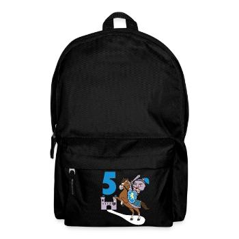 5. Geburtstag Große Geschenkidee für jeden Ritter - Rucksack - Schwarz - Vorne