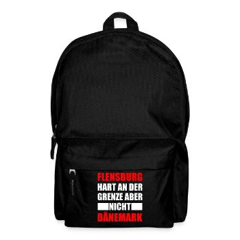 Flensburg hart an der Grenze Flensburger Geschenk - Rucksack - Schwarz - Vorne