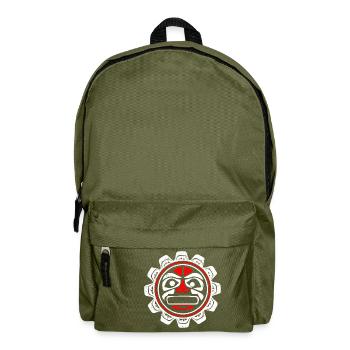 Cadeau de tatouage tribal amérindien Haida Sun - Sac à dos - vert olive - Devant