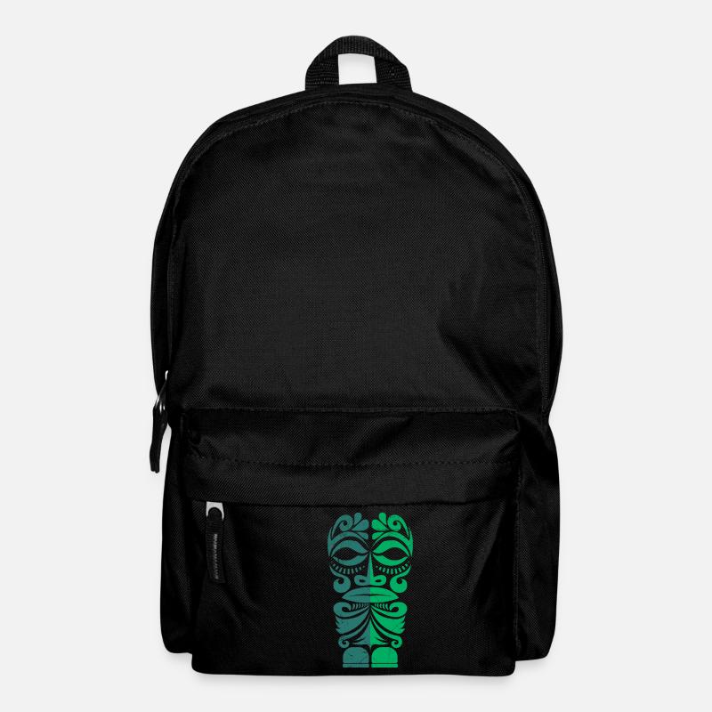 Marquesas Tiki Polynesian Tribal Tattoo Geschenk - Rucksack - Schwarz