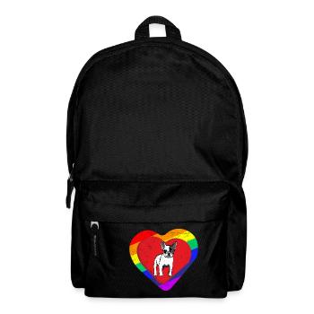 Cadeau de coeur arc-en-ciel bouledogue français - Sac à dos - noir - Devant