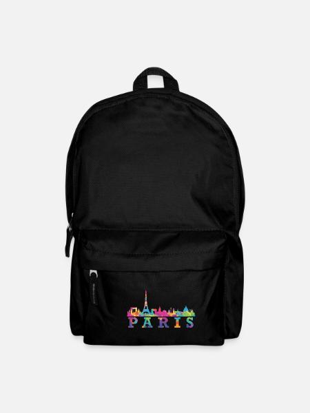 Idée cadeau souvenir Paris Skyline Impression - Sac à dos - noir