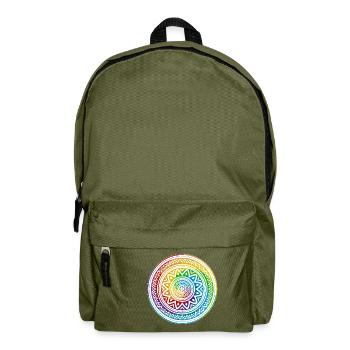 Mandala- Ying Yang - Backpack - olive green - Front