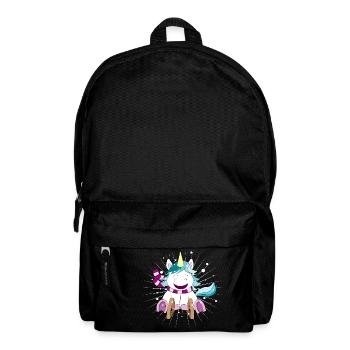 Unicorn on Christmas sleigh - Backpack - black - Front