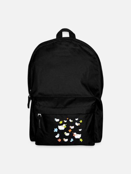 bunte Schafe - niedliches Karikaturmuster für Kinder - Rucksack - Schwarz