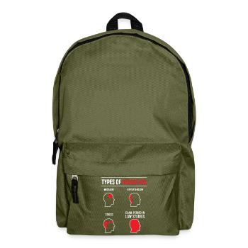 Law student types of headaches funny sayings - Backpack - olive green - Front