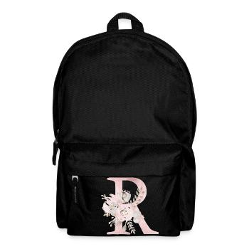 Letter R with flowers - Backpack - black - Front