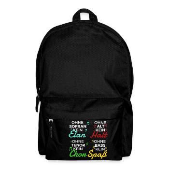 Ohne Bass kein Spass Sopran Elan Tenor Chor alt - Rucksack - Schwarz - Vorne