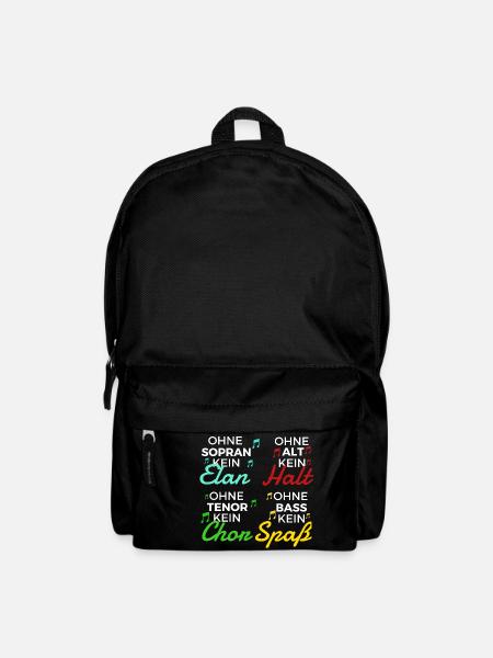 Ohne Bass kein Spass Sopran Elan Tenor Chor alt - Rucksack - Schwarz