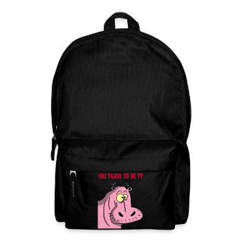 Rosa Nilpferd - Rucksack - Schwarz - Vorne